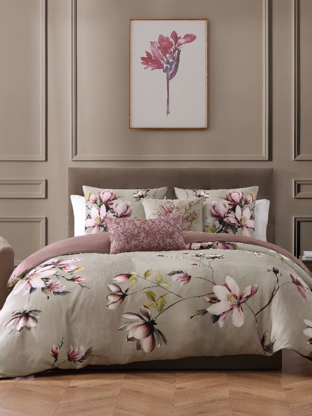 Bebejan Purple Lilies Reversible King Comforter Set